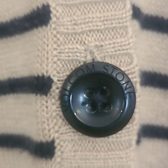 Volcom Tan and Black Striped Cardigan Cotton Blend Light Weight Size S - Picture 3 of 11